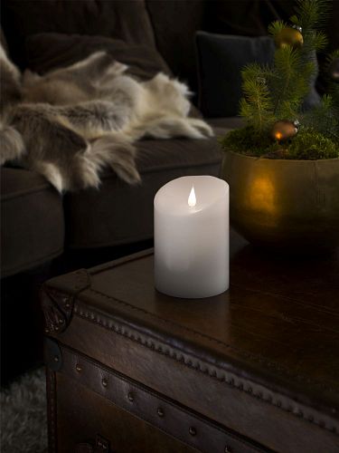 Konstsmide Weihnachtsbeleuchtung  LED Echtwachskerze weiß 3D Flamme Ø10cm