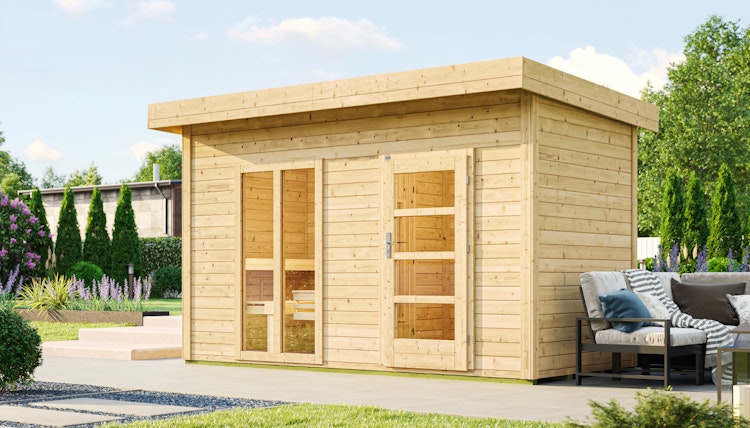 Weka Saunahaus Farsund mit Vorraum - 38 mm Blockbohlen