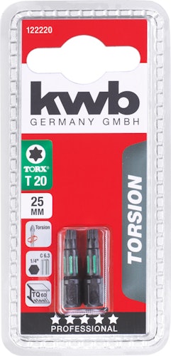 kwb 2 Bits 25mm Torx 20 Torsion SB 122220