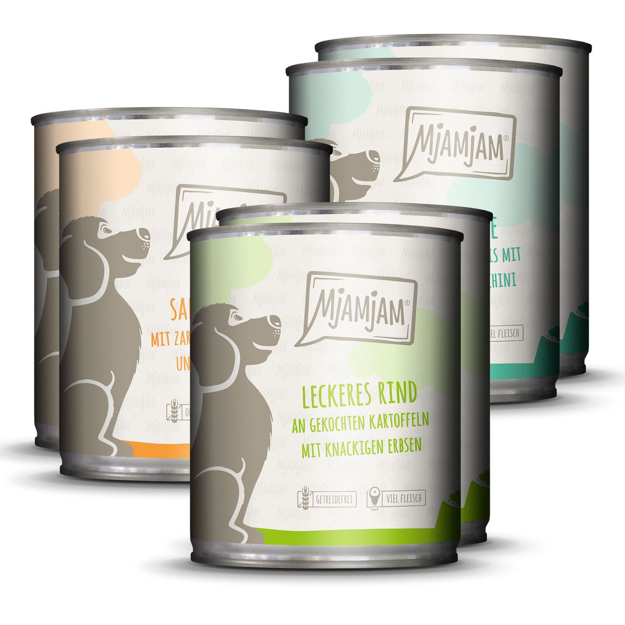 MJAMJAM Mixpaket 6 x 800g Dose Hundenassfutter