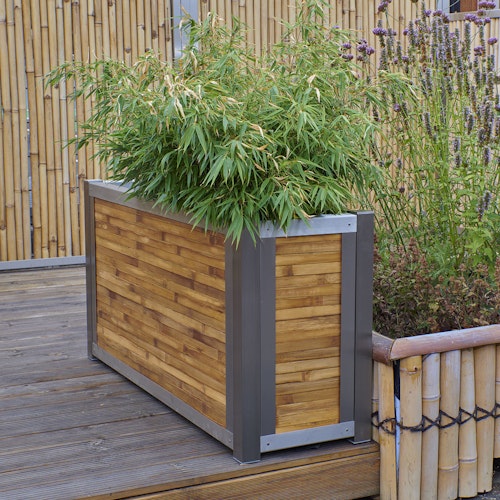 BambusBASIS Hochbeet mit Kokosfrostschutzmatte - Profile Edelstahl