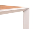 Vorschaubild Garden Pleasure Gartenmöbel Set VENICE 01, Tisch 200 x 100 + 4 Stapelssessel, Alu Weiß / Nonwood Teak-Optik / Kunststoffgewebe Hellgrau