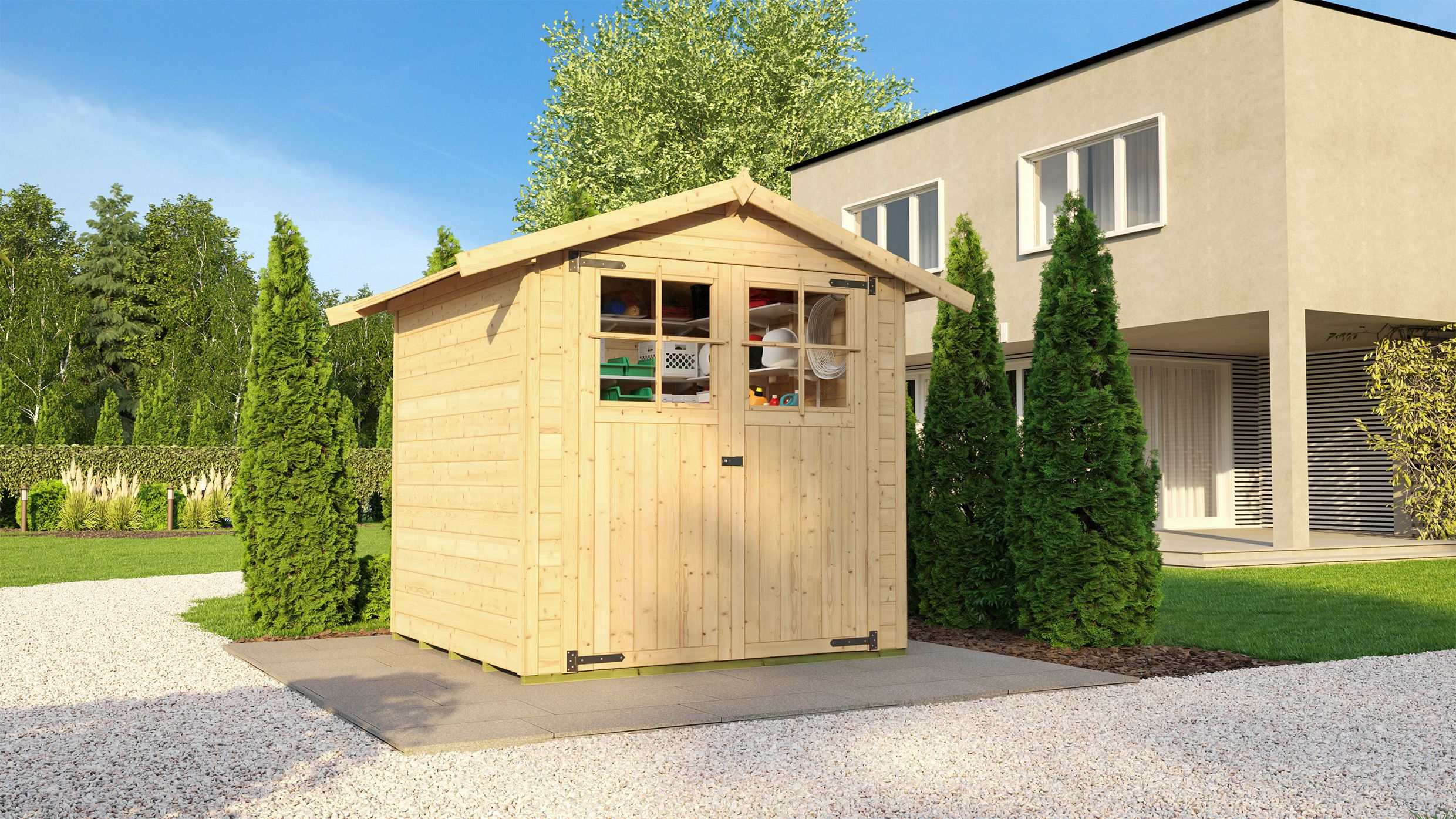 Weka 19 mm Gartenhaus 316 - Doppeltür