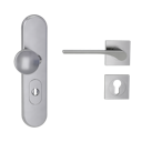 Vorschaubild Griffwerk TITANO Kombi SB_882 ES1 (S2) -Edelstahl matt Kombi-Schutzbeschlag -Knopf/Drücker -mit Griff DESM LEAF LIGHT - SG -eckig -L -ZA, 72mm -TS 38-50