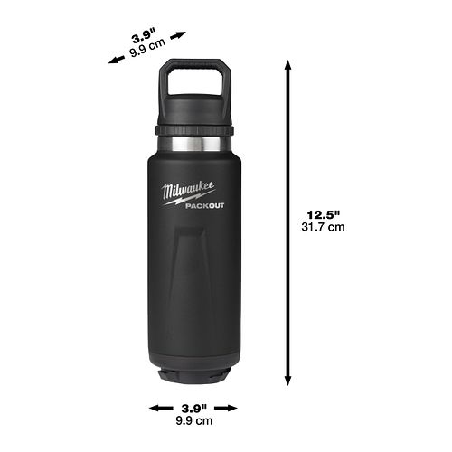 Milwaukee ﻿PACKOUT Isolierflasche  1065 ml mit Schraubdeckel, schwarz 4932493468