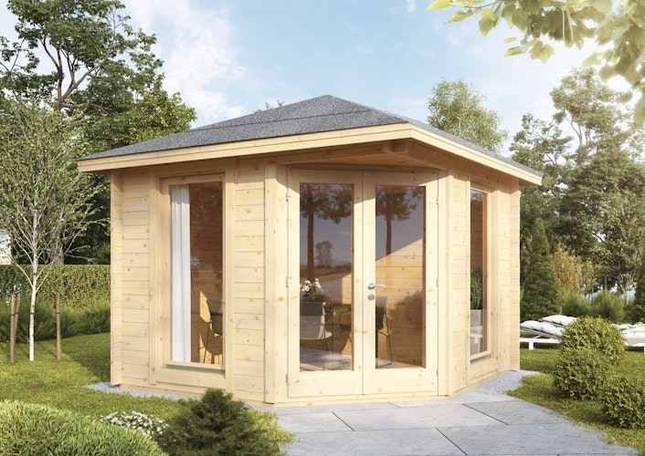 Wolff Finnhaus Gartenhaus 5-Eckhaus Katrin 44-A/B/C