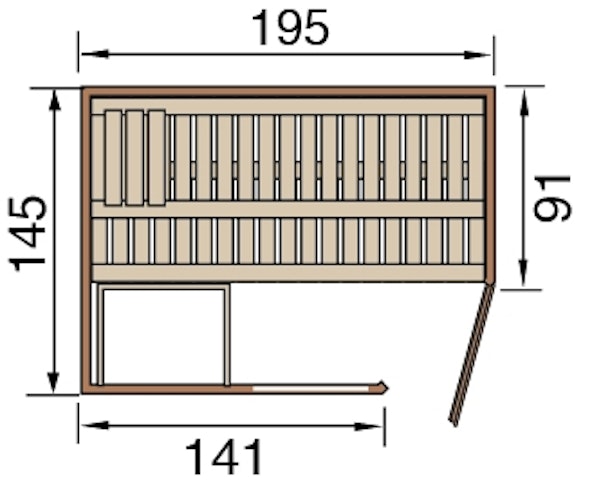 Weka Premium Massivholzsauna Cubilis 1 mit Glastür+Fenster - ohne Montageservice - 45 mm