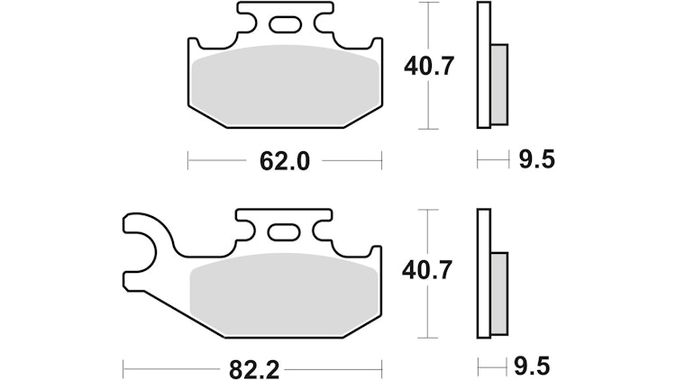 TRW Bremsbelag Typ SI Sintermetall mit ABE, Bremsbelag "MCB 723" Satz