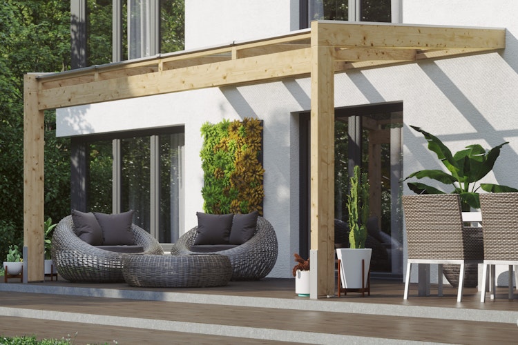 Skan Holz Terrassenüberdachung Novara Breite 557 cm