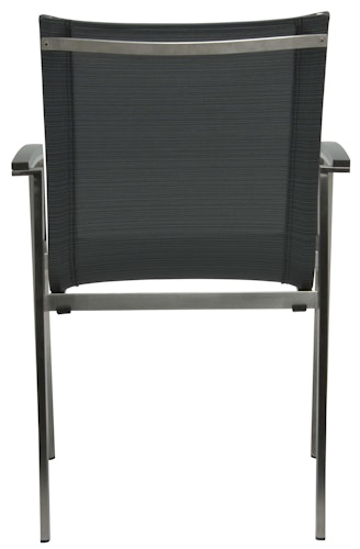 STERN Stapelsessel NEW TOP, Edelstahl / Textilen Karbon / Alu-Armlehnen Anthrazit