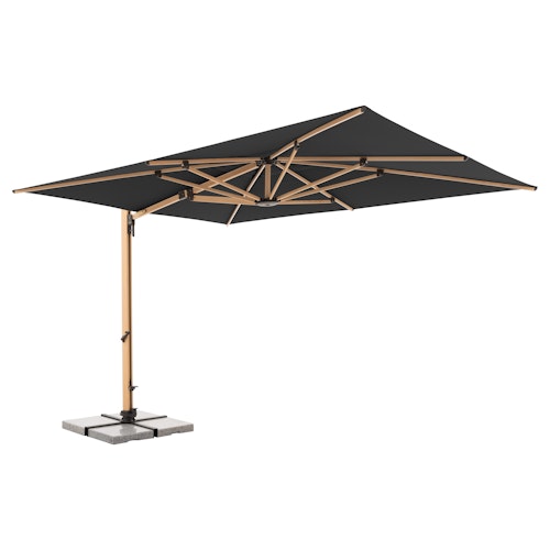 doppler Pendelschirm ALU WOOD 400 x 300 LED, Aluminium Esche-Optik / 100 % Polyester 180 g/m²