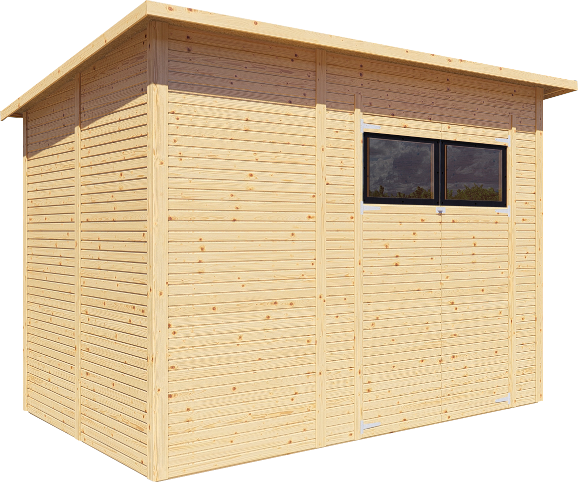 Bertilo Gartenhaus Pent Modern 4 - 18 mm naturbelassen