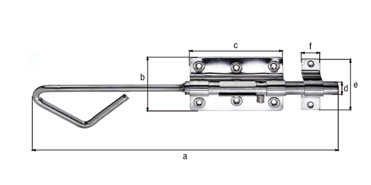 Alberts® Bolzen-Stangenriegel Edelstahl 320mm