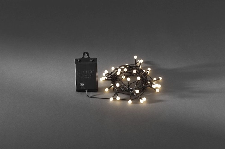 Konstsmide Weihnachtsbeleuchtung  LED Globelichterkette 40 warmweiße runde Dioden
