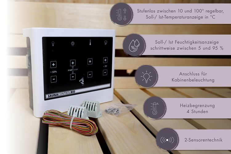 Karibu 9 kW Bio-Kombiofen Saunaofen anthrazit inkl. Steuergerät EASY weiß - Sparset