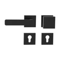 GRIFFWERK Wechselgarnitur MINIMAL MODERN Schraubtechnik GK4 Rosetten eckig Knopf SQUARE Graphitschwarz L
