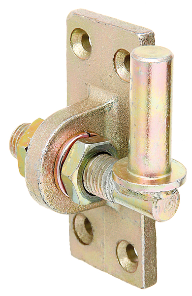 Alberts® Kloben zum Anschrauben, verstellbar. gelb verzinkt Dorn⌀16mm,Platte BxH45x105mm,Gewinde:M16 318246