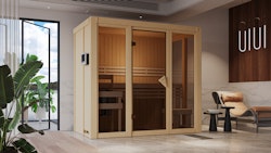 Karibu Sauna Irava 2 - 68 mm Systemsauna - 230 Volt Plug & Play inkl. gratis Sauna-Zubehörset im Wert von 234,94 €