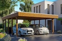Vorschaubild Skan Holz Friesland - Flachdach Doppelcarport Profil - Breite 557 cm Nadelholz