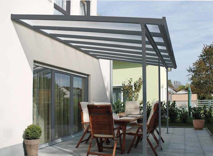 Gutta Standard Terrassendachsystem Typ D/E/F weiß/anthrazit