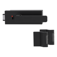 Griffwerk Glastürbeschlag PURISTO S mit Griff VAYA 265 MINIMAL MODERN smart2lock Flüster 3-tlg. Bänder VAYA 265 MINIMAL MODERN Graphitschwarz