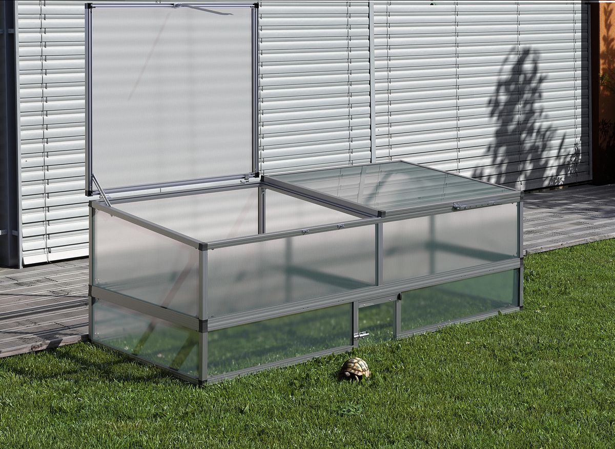 KGT Schildkröten-Unterbau für Frühbeet »Frühbeet 210«, BxLxH: 205 x 91 x 26 cm, Aluminium - silberfarben - Image 2