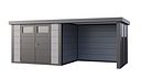 Vorschaubild Telluria Metallgerätehaus Classico 3024 mit Lounge Anbau small inkl. 2 Fenstern