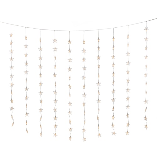 Konstsmide Weihnachtsbeleuchtung  LED Lichtervorhang Sterne Bernstein 140x120cm