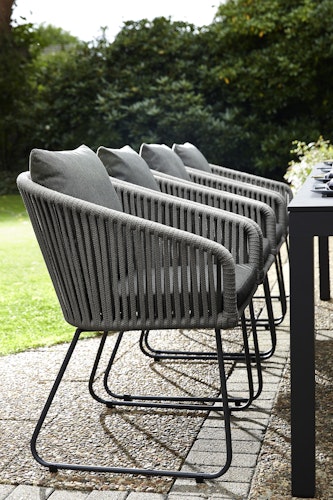 Diamond Garden Stuhl KOS, Edelstahl Dunkelgrau / Rope / Kissen Sunproof (100 % Polypropylen)