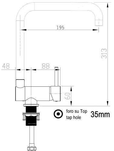 Wasserhahn Vorfenster Küchenarmatur, Umklappbar 6 CM, mit 360° schwenkbarem N-Auslauf, Verchromt