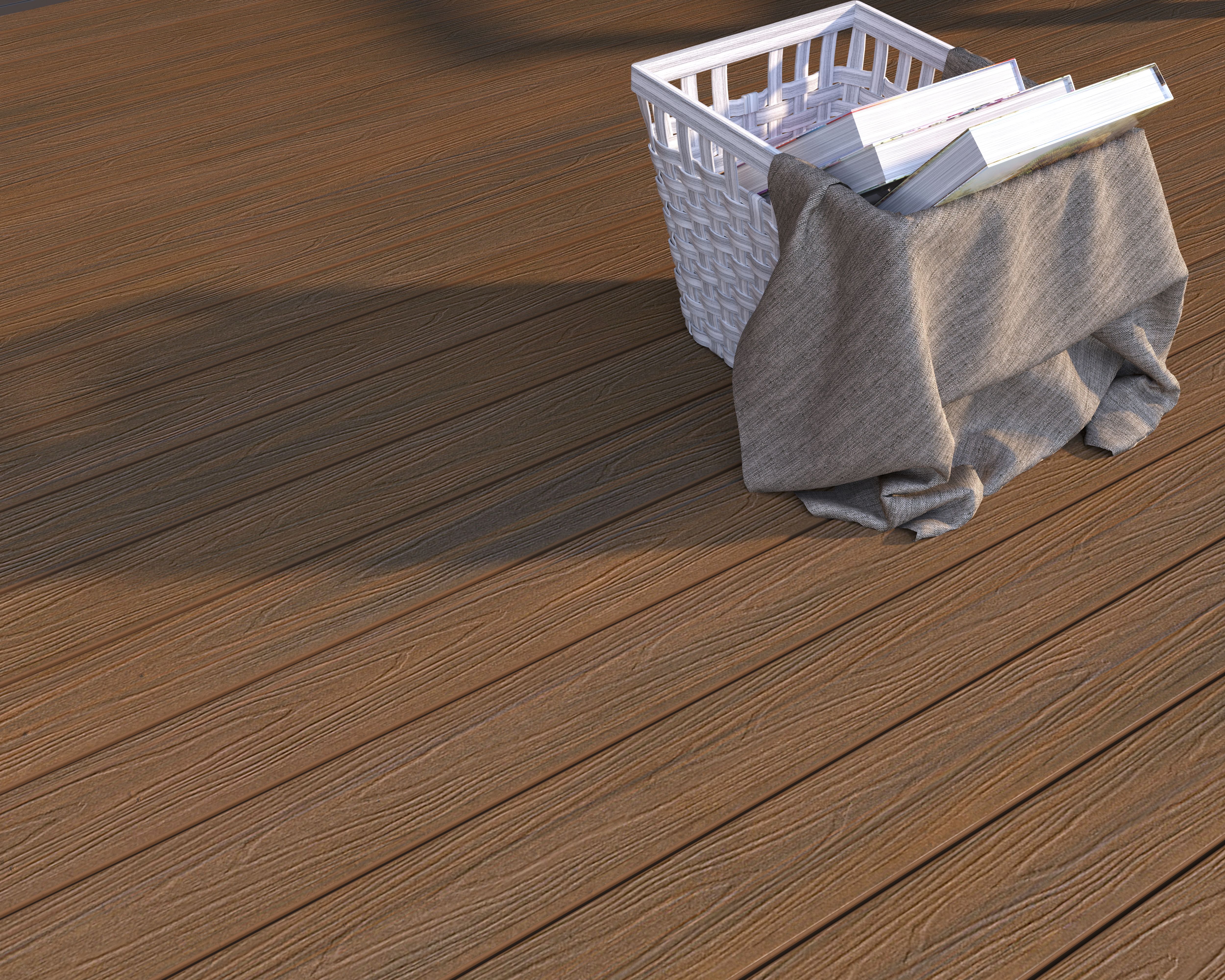 NewTechWood Deluxe WPC-Terrassendiele Hohlkammer Teak  23 x 138 mm