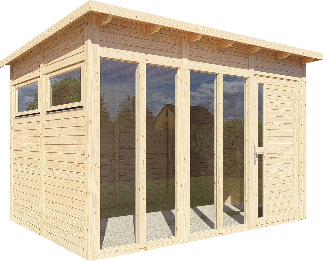 Bertilo Gartenhaus Pentus 3 Office - 19 mm naturbelassen