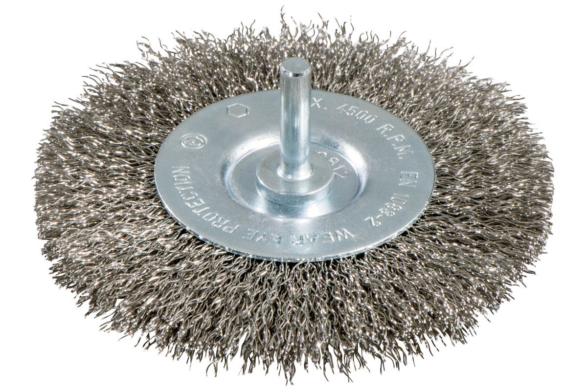 Metabo Rundbürste 100x0,3 mm/ Edelstahlgewelltmit 6 mm Schaft