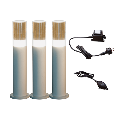 Heissner Starter-Set 3 Gartenleuchten mit Dämmerungssensor