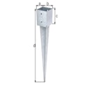 Vorschaubild Alberts® Einschlaghülse 900mm für verschiedene Pfostenstärken