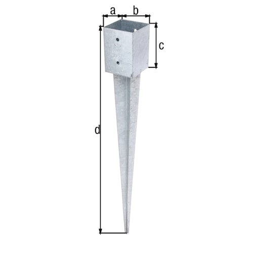 Alberts® Einschlaghülse 900mm für verschiedene Pfostenstärken