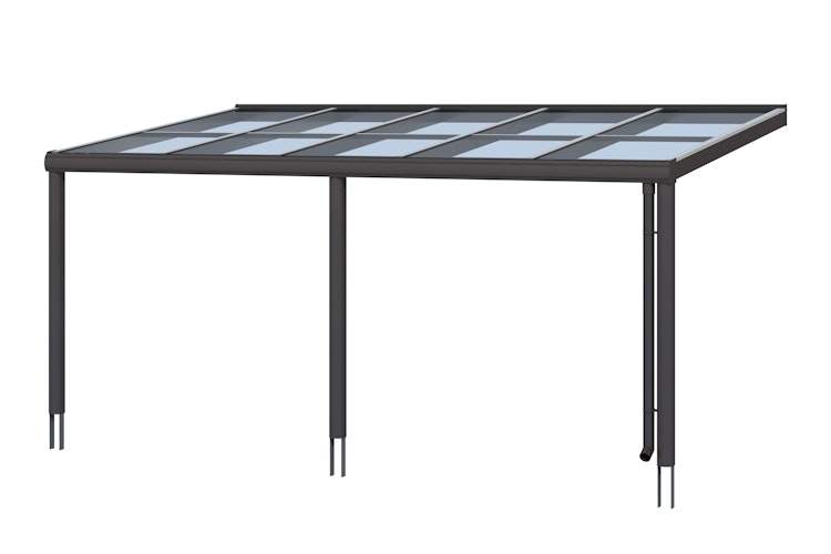 Skan Holz Aluminium Terrassenüberdachung Monza Breite 541 cm mit Echtglas-Dach