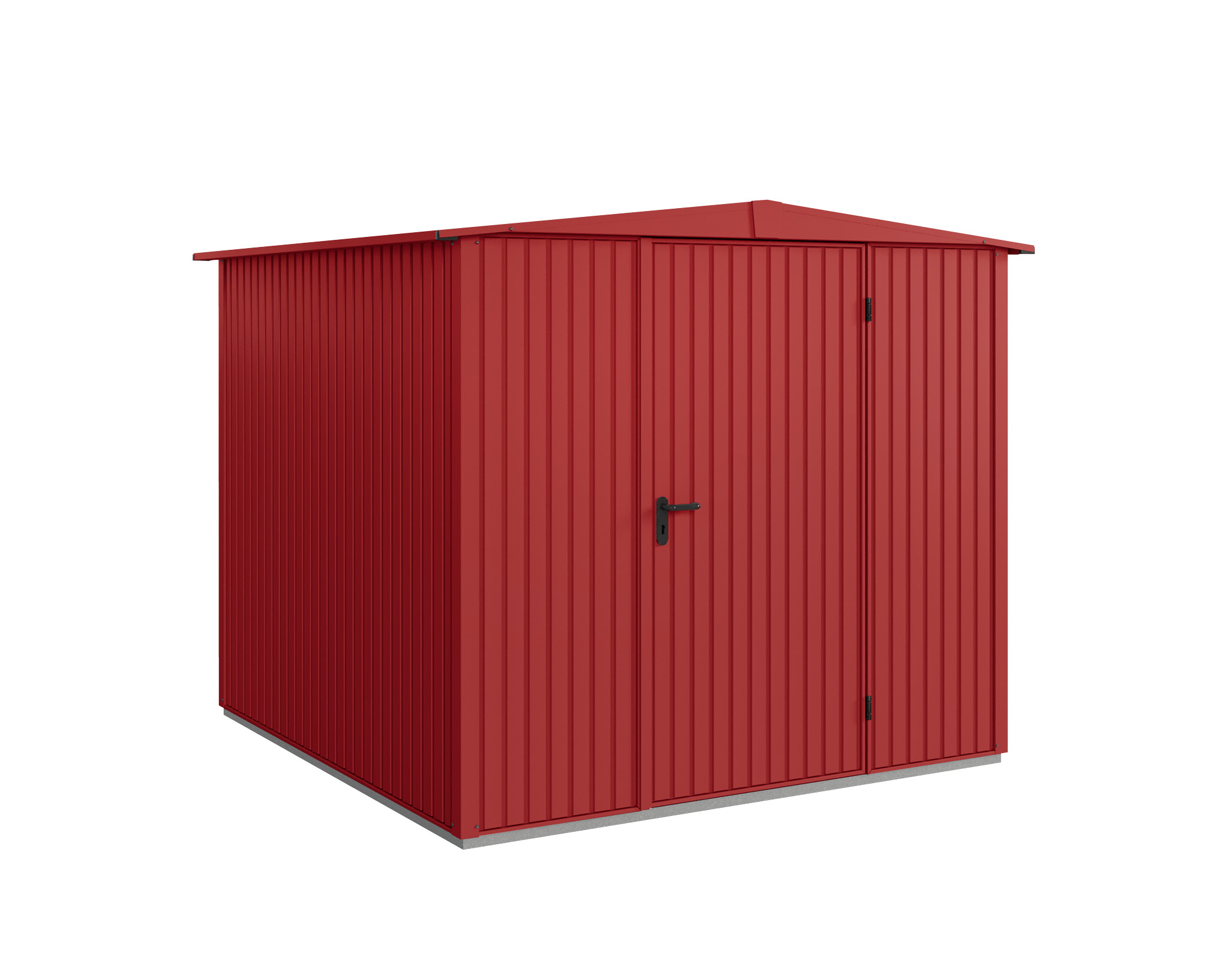 Hörmann Metall-Gerätehaus EcoStar Premiumline mit Satteldach B 238 x T 238 cm (Typ 2), Motiv Modern (mit schmalen Lamell...