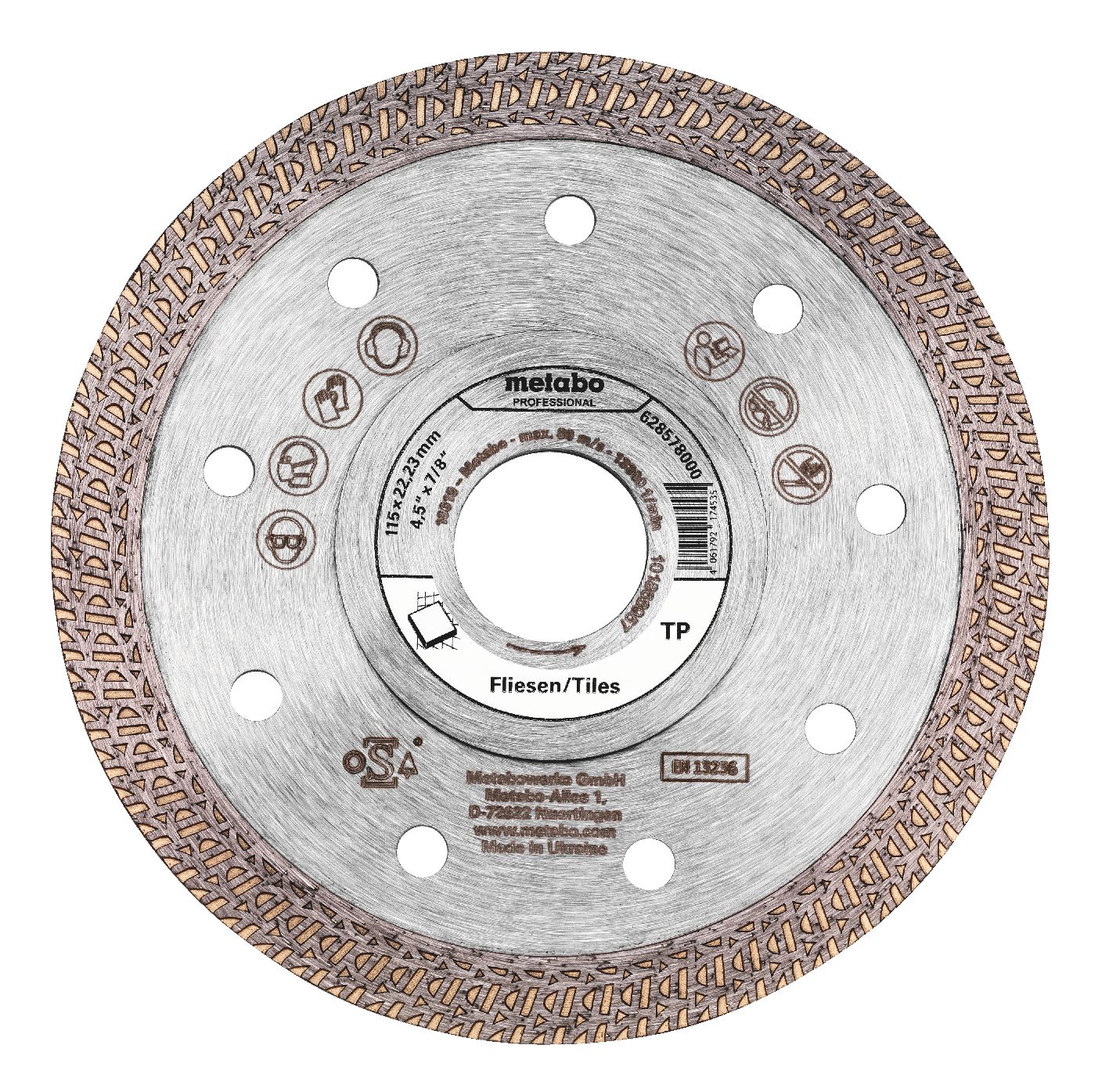 Metabo Diamanttrennscheibe 115x22,23mm"TP"Fliesen "professional"