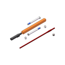 Vorschaubild Griffwerk Türstärke Erweiterungsset 34-40mm Flachrosette Hohlstift 8mm WC LUCIA PIATTA S