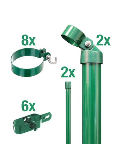 Alberts® Zaunanschl.-Set f. WG, grün kstb.,zE,f.Pfosten ⌀76 mm,f.Höhe 800 mm 601157