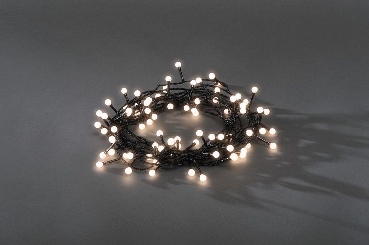 Konstsmide Weihnachtsbeleuchtung  LED Lichterkette runde 80 warmweiße Dioden