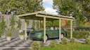 Karibu Carport Einzelcarport Eco 1/2 - kesseldruckimprägniert