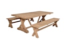 Vorschaubild Garden Pleasure Gartenmöbel-Set KISAR, Tisch + 2 Bänke, Teak