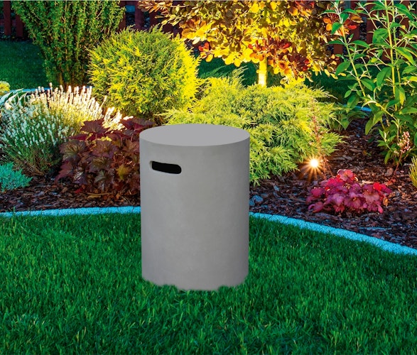 Gardenforma Abdeckung rund für Gasflaschen, Beton-Optik grau Faser-Beton, für 11kg Gasbehälter