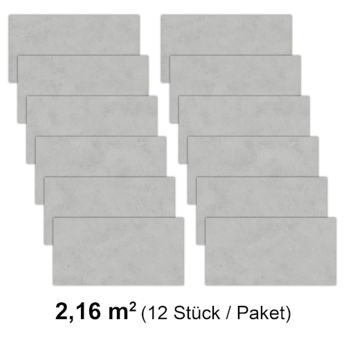 Revét Vinyl Wandfliese Grau Matt 60 x 30 cm
