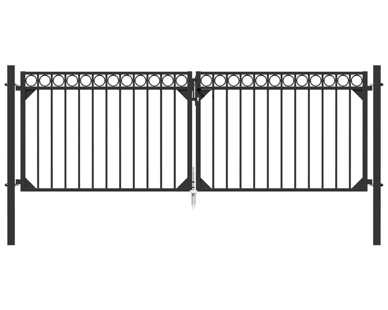 Zaunsystem Circle Doppeltor-matt schwarz-1200 mm