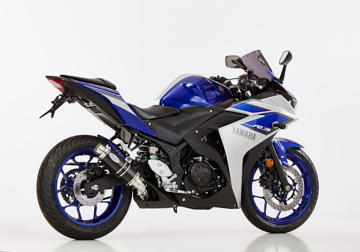 HURRIC SLIP-ON Schalldämpfer Supersport Aluminium eloxiert für YAMAHA MT-03,YZF-R3