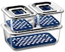 WMF Frischhalte- und Serviersystem-Set 3-teilig Top Serve mit Abtropfgitte