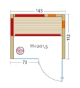 Infraworld Infrarotkabine TrioSol Glas 145 Espe VG inkl. 5-teiligem gratis Zubehörset